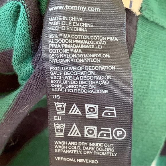 TOMMY HILFIGER Striped V-Neck Sweater—SZ. XS - Picture 9 of 9